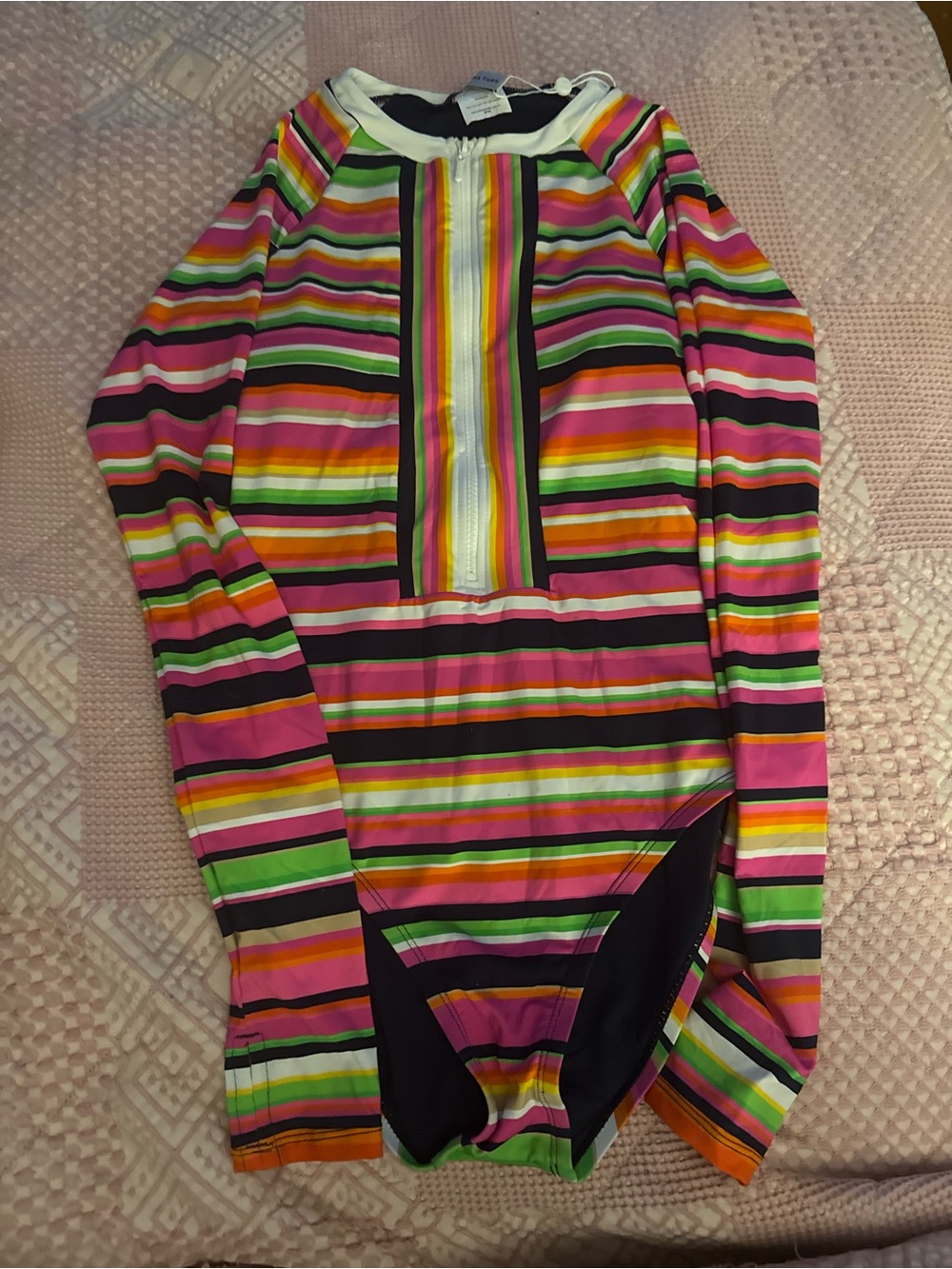 TRINA TURK Multicolor Splash Stripe 1 Pc Paddle Swimsuit Sz Medium NWT